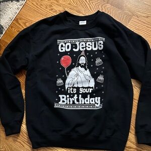 Gildan Black Festive Jesus Crewneck Sweater